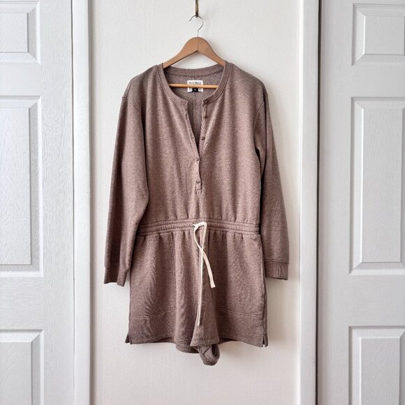 American Eagle Cozy Henley Lounge Romper - Picture 5 of 9